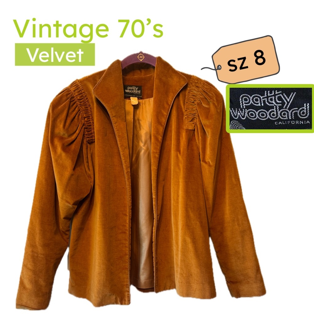 Vintage Velvet Blazer in Burnt Orange